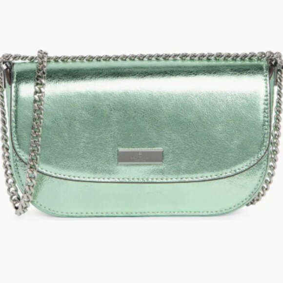 Kate Spade Metallic Seawater Green Crossbody Bag NWT - Picture 15 of 15